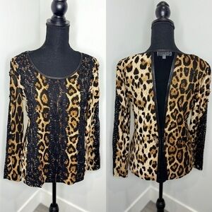 Adore Brown Leopard Lace Long Sleeve Top (S)